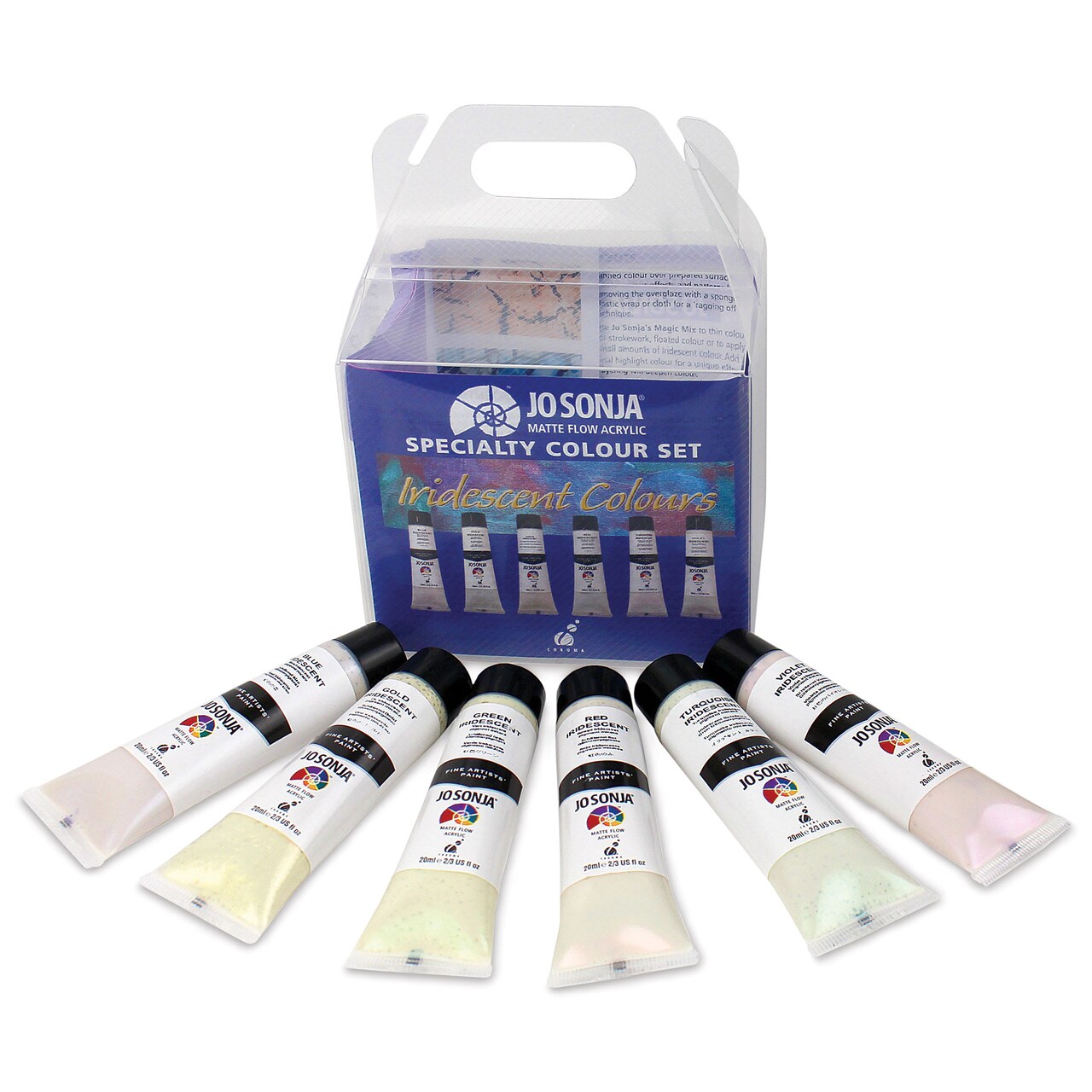 Chroma’s Jo Sonja Specialty Acrylic Paints - Iridescent, Set of 6 Colors, 20 ml tubes